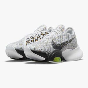 Nike Women's Air Zoom Superrep 2 Running Trainers Shoes, White/Black/Leopard